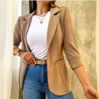 Matilda Elegant Blazer with Pockets and Fitted in Yellow