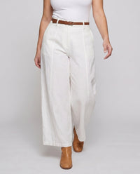 Matilda Elegant Linen Trousers with Belted