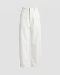 Matilda Elegant Linen Trousers with Belted in White