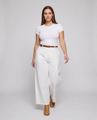 Matilda Elegant Linen Trousers with Belted