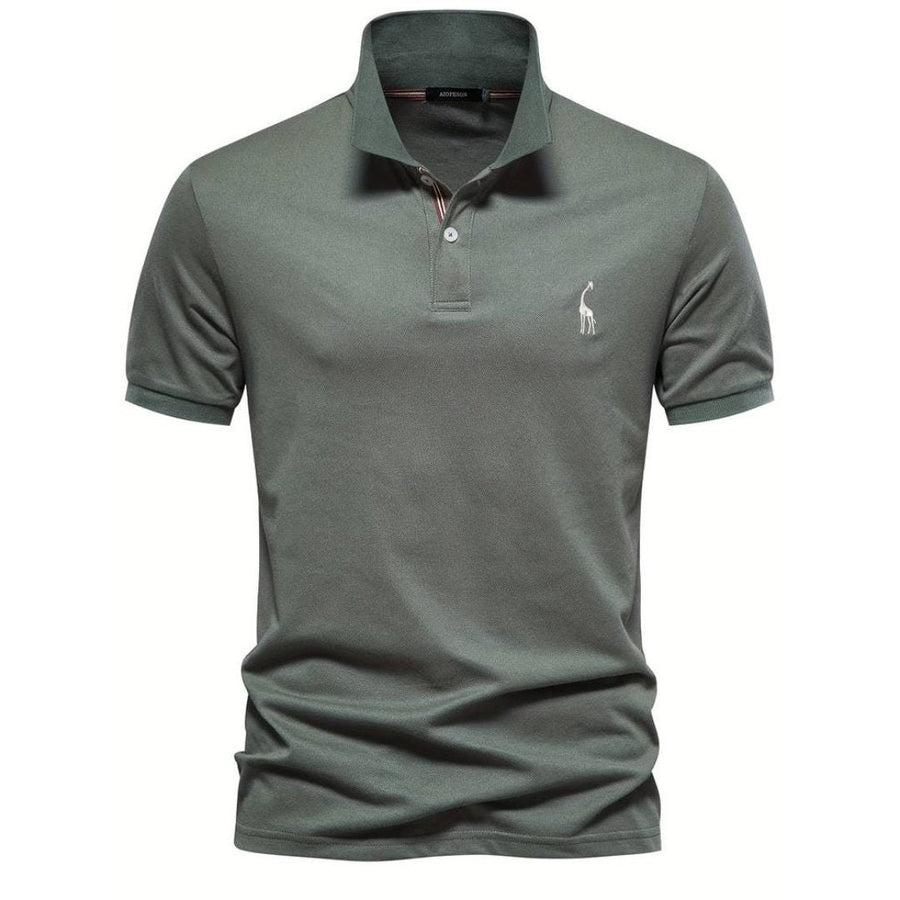 Matteo Casual Cotton Shirt in Army Green