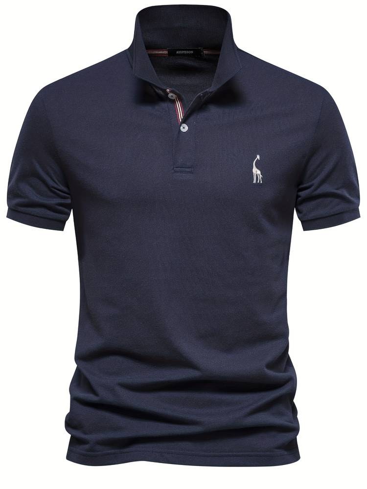 Matteo Casual Cotton Shirt in Navy
