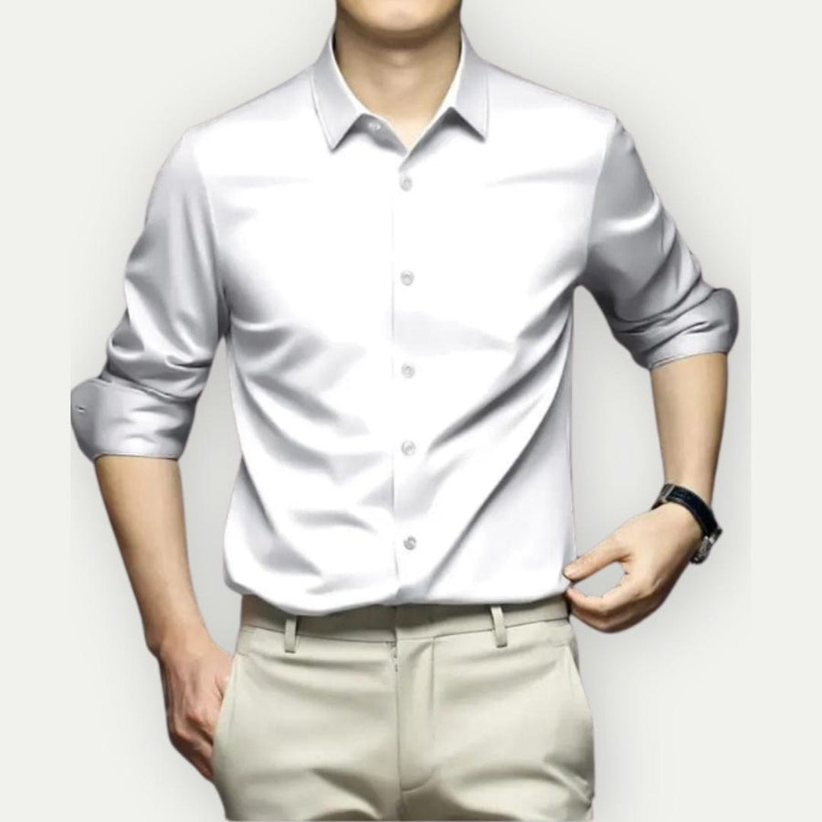 Matteo Shirt with Pleated in White