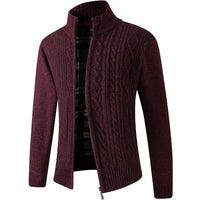 Matthias Knit Cardigan in Wine Red