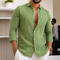 Matthias Lightweight Linen Shirt in Pink