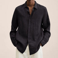Matthias Linen Shirt in Black