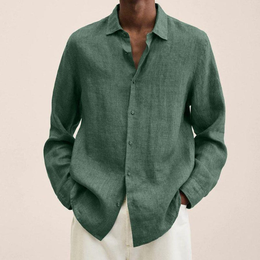 Matthias Linen Shirt in Green