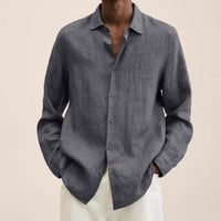 Matthias Linen Shirt in Grey