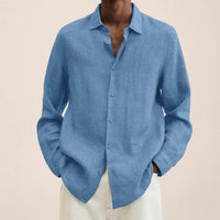 Matthias Linen Shirt in Light Blue
