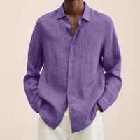 Matthias Linen Shirt in Purple