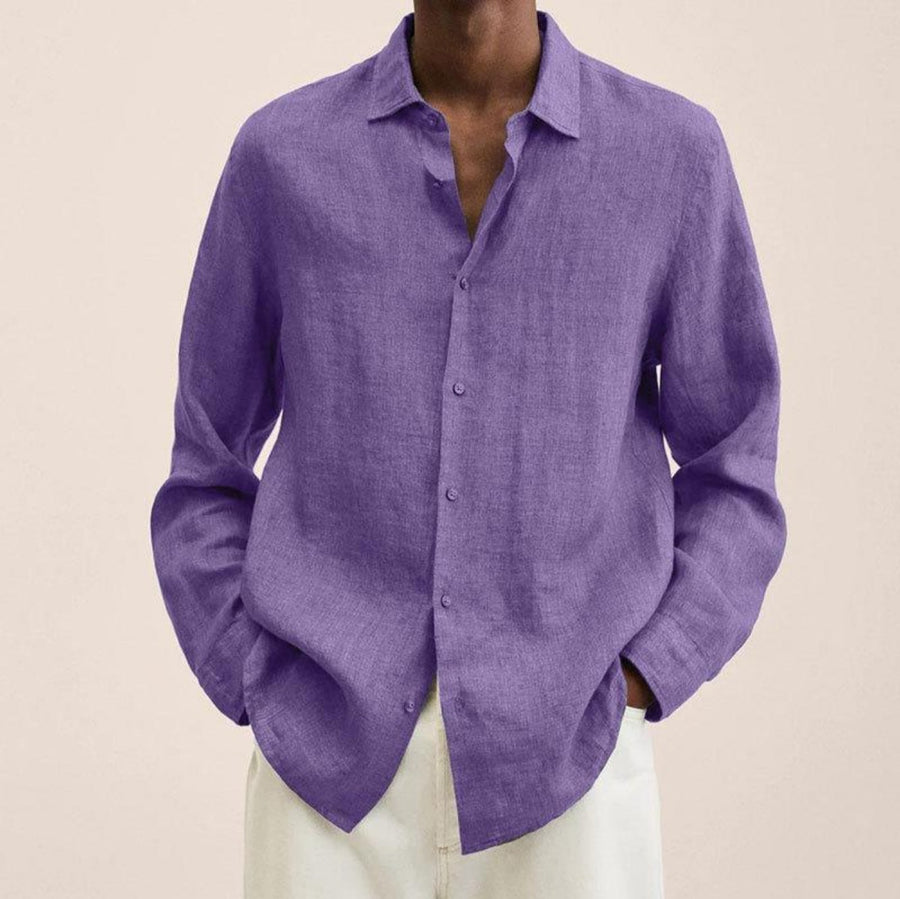 Matthias Linen Shirt in Purple