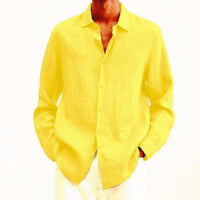 Matthias Linen Shirt in Yellow