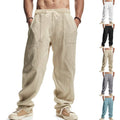 Matthias Relaxed Linen Trousers with Drawstring Waist and Elastic Waist