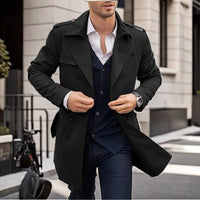 Matthias Trench Coat with Pockets in Black