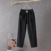 Matthias Trousers with Elastic Waist in Black