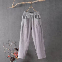 Matthias Trousers with Elastic Waist in Grey