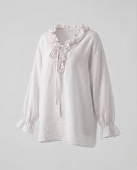 Maude Blouse with Ruffles in White