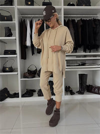Maude Casual Joggers with Oversized in Apricot