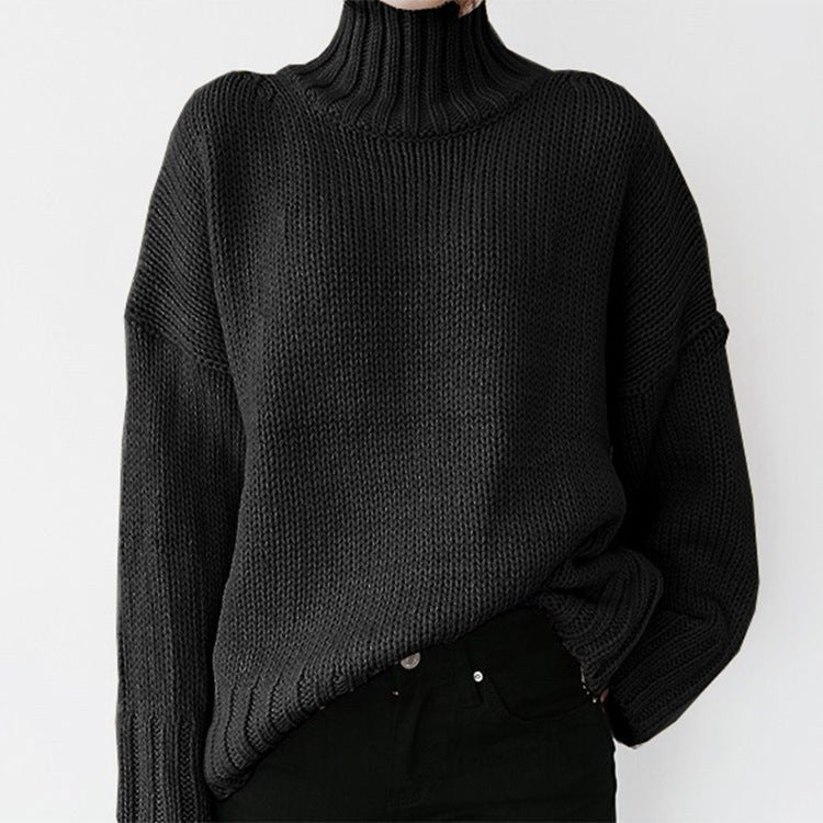 Maude Casual Knit Sweater in Black