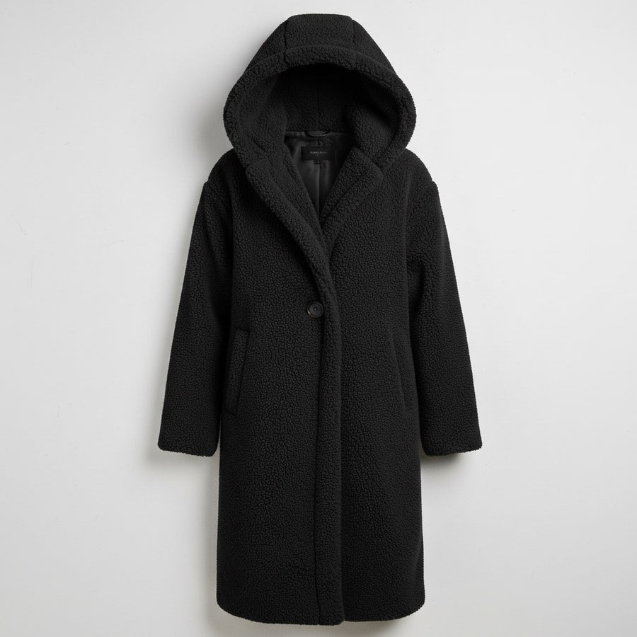 Maude Coat with Hood in Black