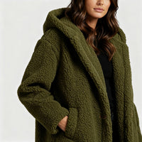 Maude Coat with Hood in Green