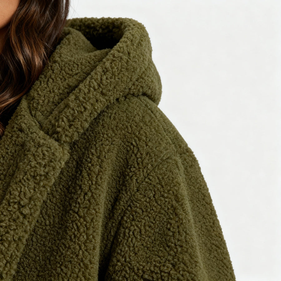 Maude Coat with Hood in Green