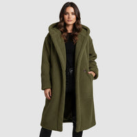 Maude Coat with Hood in Green