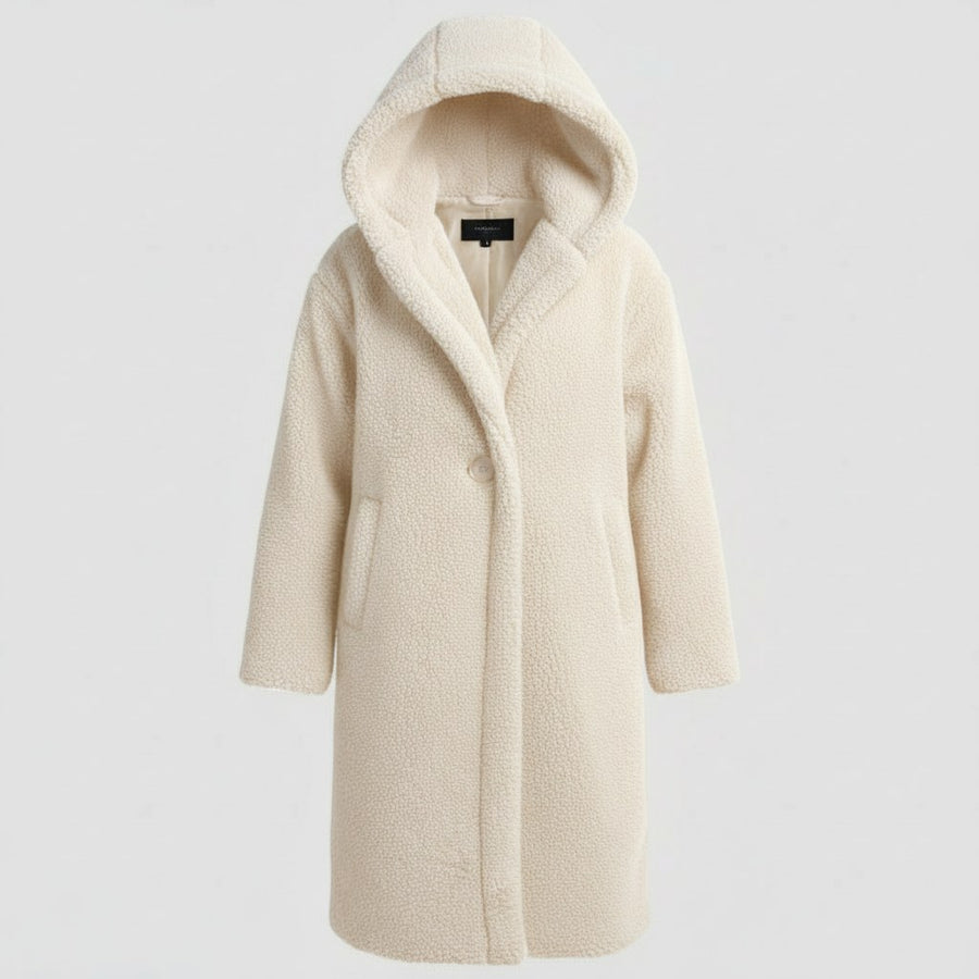 Maude Coat with Hood in White