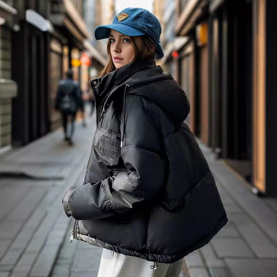 Maude Jacket with Pockets and Hood in Black