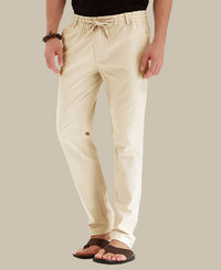 Maurice Casual Trousers with Elastic Waist in Beige