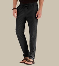 Maurice Casual Trousers with Elastic Waist in Black