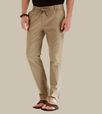 Maurice Casual Trousers with Elastic Waist in Khaki