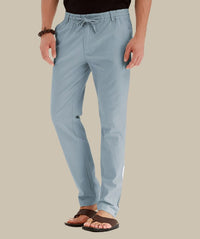 Maurice Casual Trousers with Elastic Waist in Sky Blue