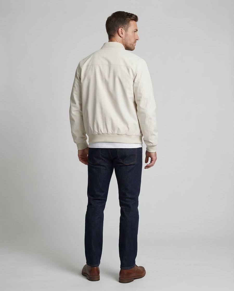 Maurice Lightweight Bomber Jacket with Stand Collar