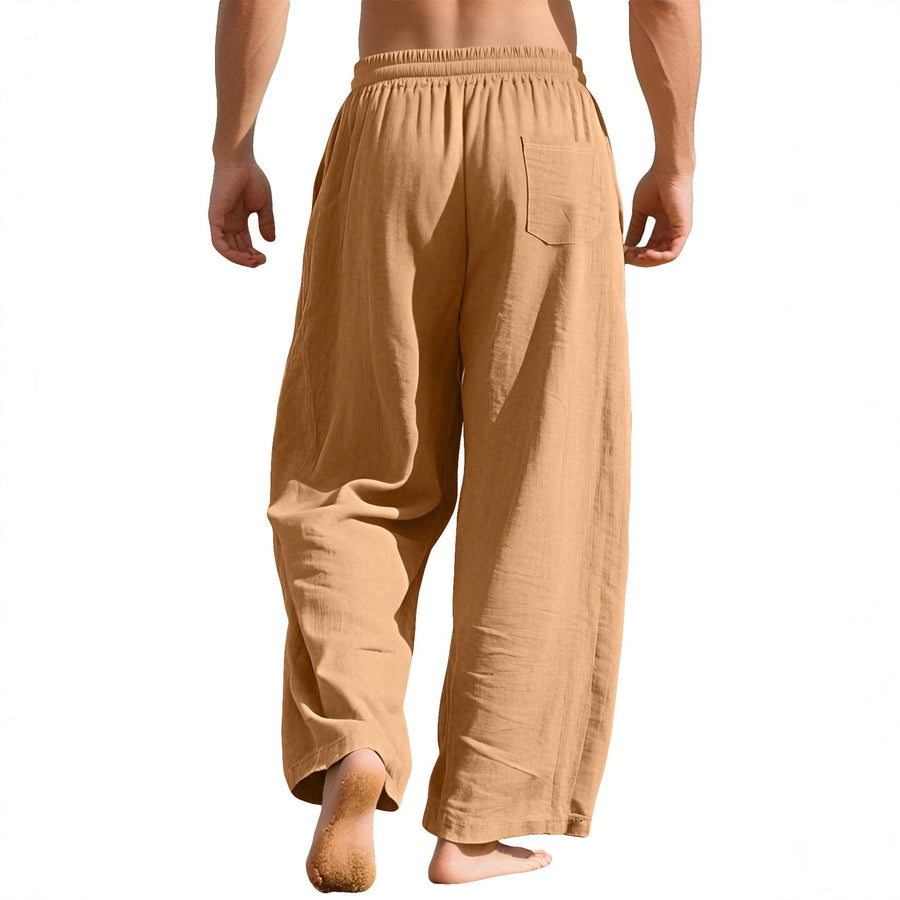 Maurice Lightweight Linen Trousers with Elastic Waist and Pockets