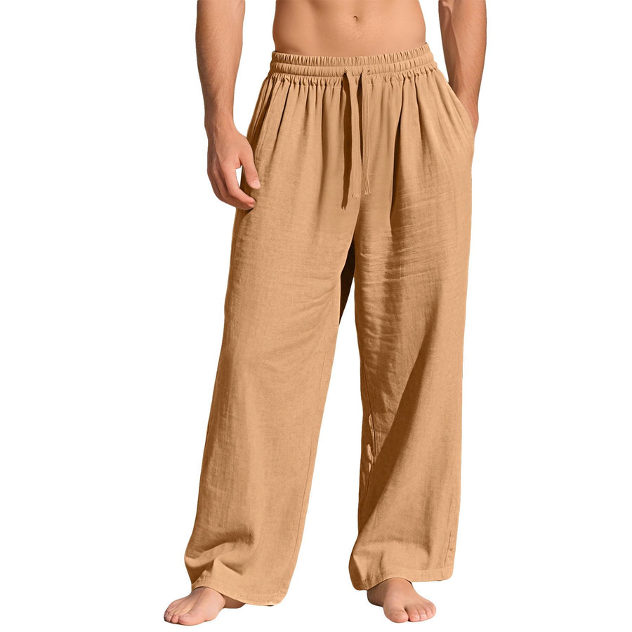 Maurice Lightweight Linen Trousers with Elastic Waist and Pockets