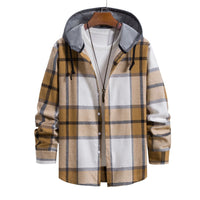 Maurits Casual Jacket with Checked in Khaki
