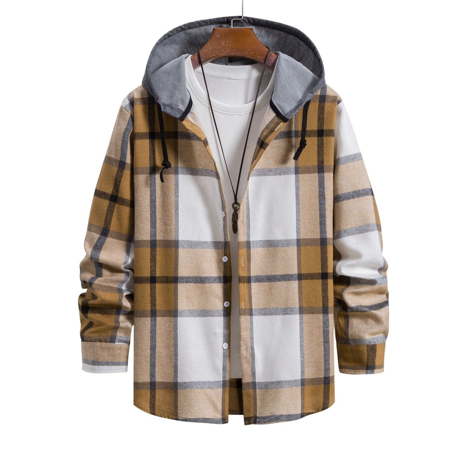 Maurits Casual Jacket with Checked in Khaki