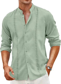 Maurits Casual Linen Blouse in Green