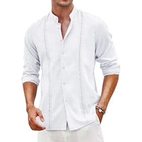 Maurits Casual Linen Blouse in White