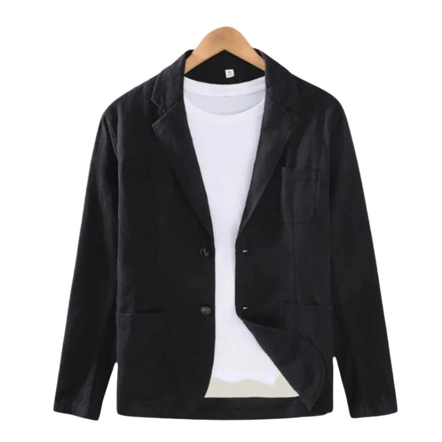 Maurits Elegant Linen Jacket in Black