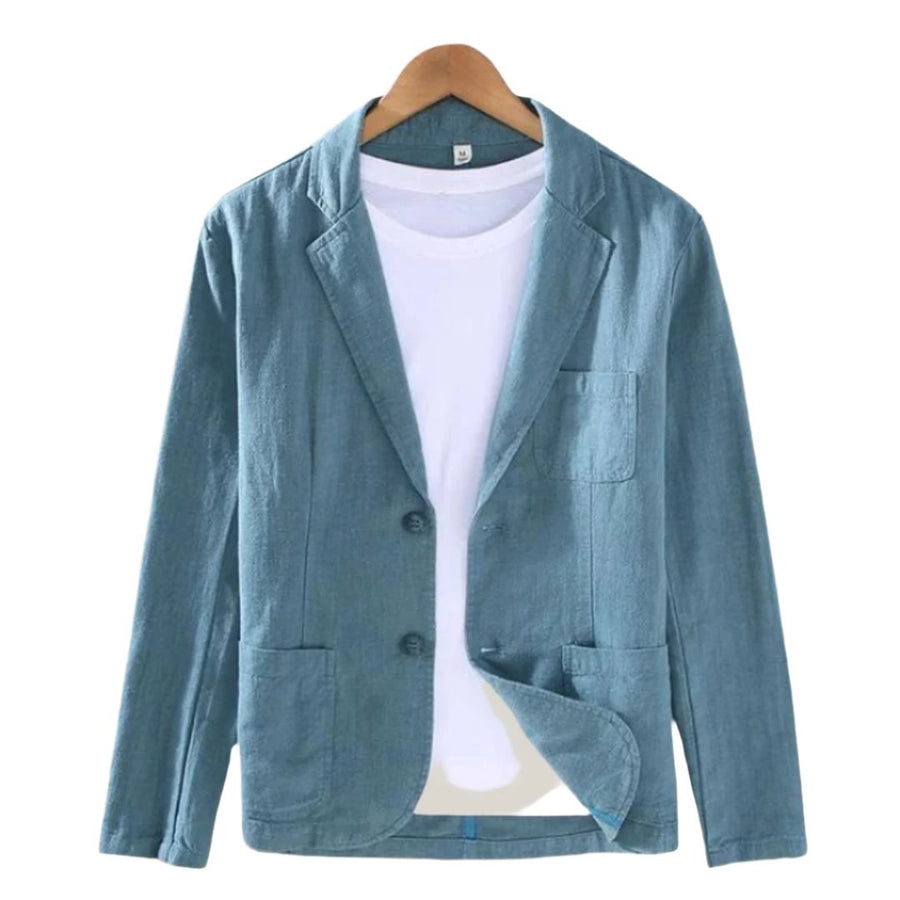 Maurits Elegant Linen Jacket in Blue