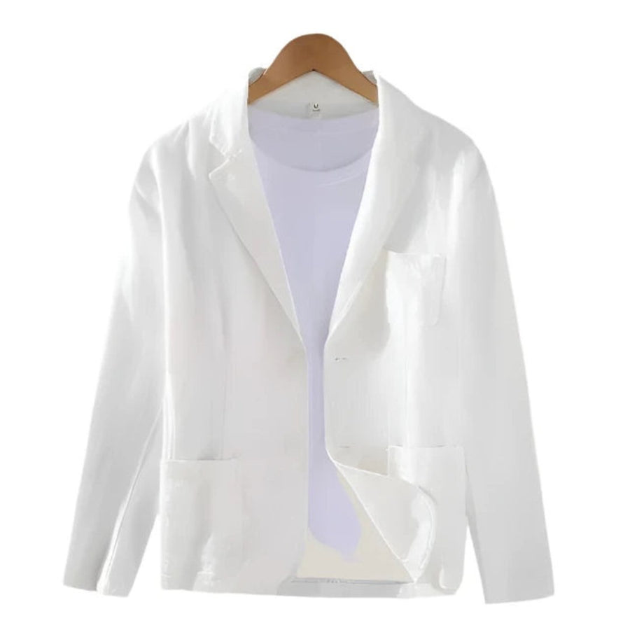 Maurits Elegant Linen Jacket in White
