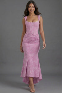Lily | Maxi Dress Corset Bodice Ruched Waist Fishtail Hem