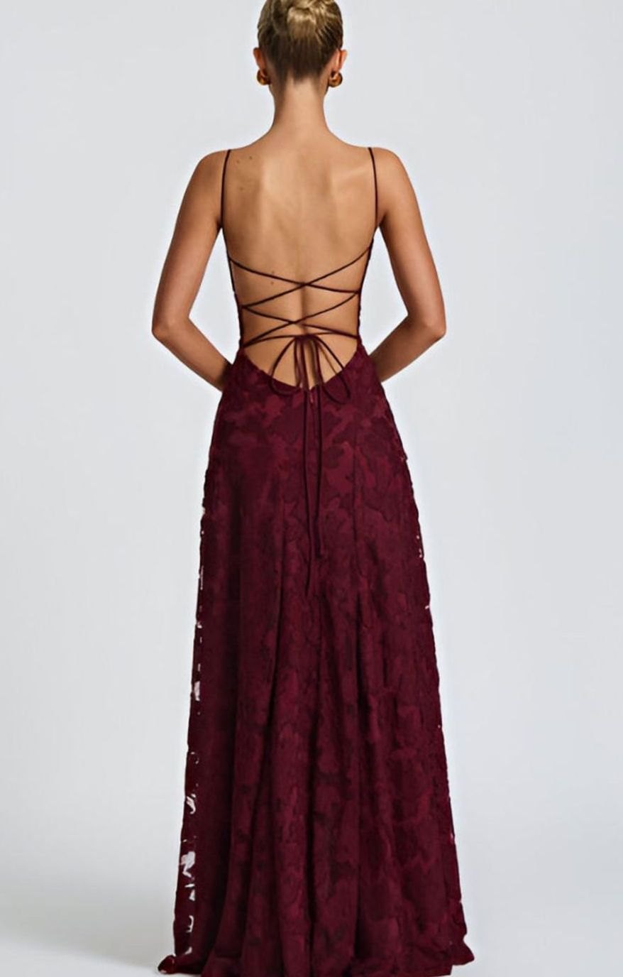 Julia | Women's A-Line Maxi Dress with 3D Floral Appliques