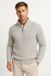 Maxime | Men's Cable Quarter Zip Sweater