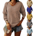 Maxine Casual Knit Sweater with V-Neck