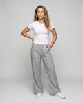 Maxine Comfortable Linen Trousers with Elastic Waist and Pockets