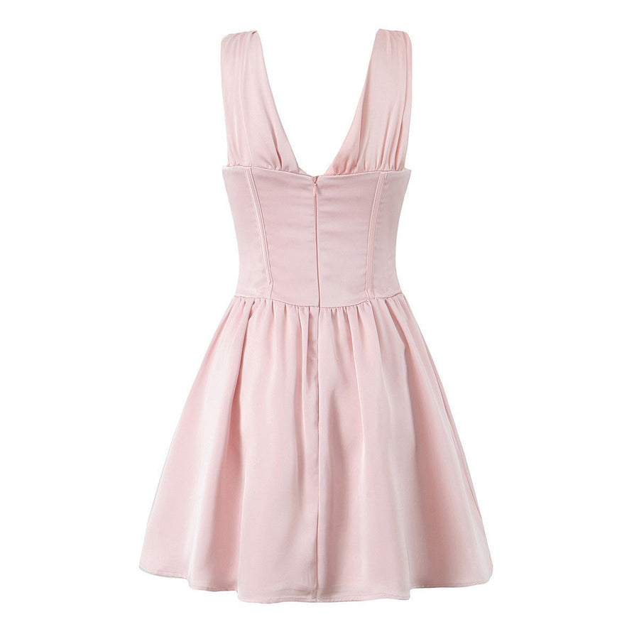 Maxine Dress with V-Neck and Ruffles