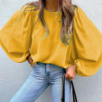 Maxine Elegant Blouse with Puff Sleeve in Yellow
